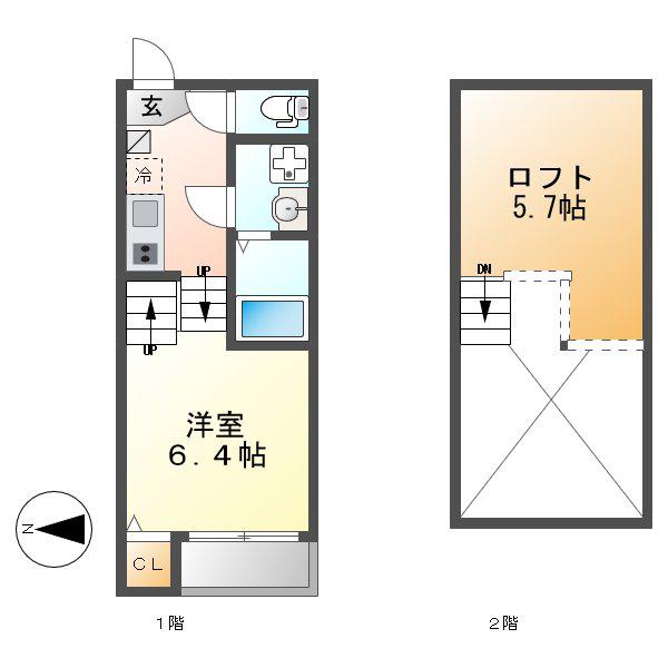 LE CIEL 六番町(1K/1階)の間取り写真
