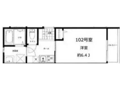 リーヴェルポート西新井フェリシア(1K/1階)の間取り写真