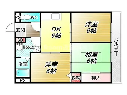 サンライト青山(3DK/2階)の間取り写真