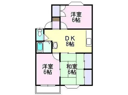 ジョイフルハウス(3DK/1階)の間取り写真