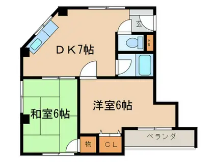 プティメゾン津門(2DK/3階)の間取り写真