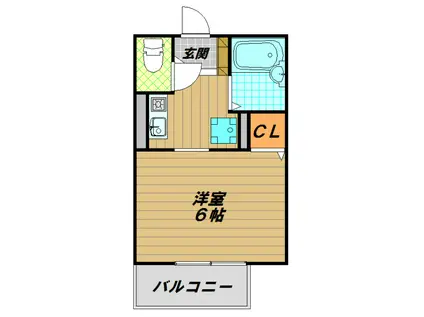 月見山サンハイム(1K/2階)の間取り写真