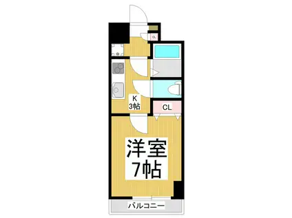 ダイアパレス長野大通I(1K/4階)の間取り写真