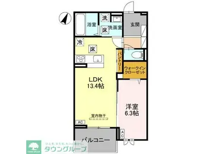 センカIII(1LDK/2階)の間取り写真