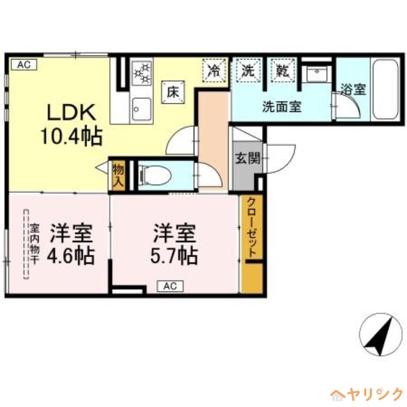 ルサンティエ一社(2LDK/1階)の間取り写真