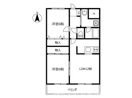 スターハイツ(2LDK/1階)の間取り写真