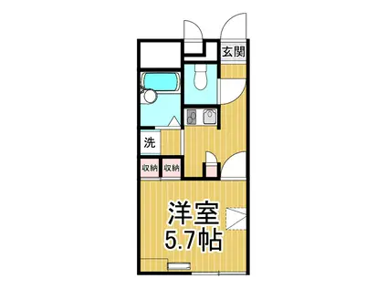 レオパレスセリバテール仁川(1K/1階)の間取り写真