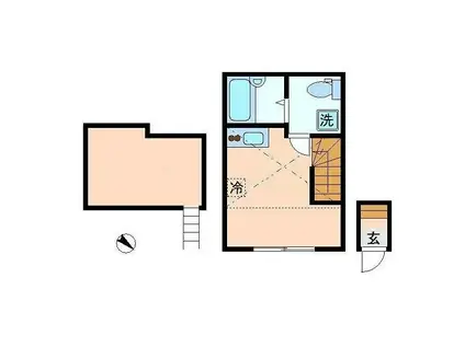 ポモドーロ三軒茶屋(ワンルーム/2階)の間取り写真