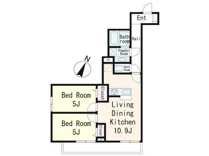 CAMINO DE SAKURA(2LDK/2階)の間取り写真