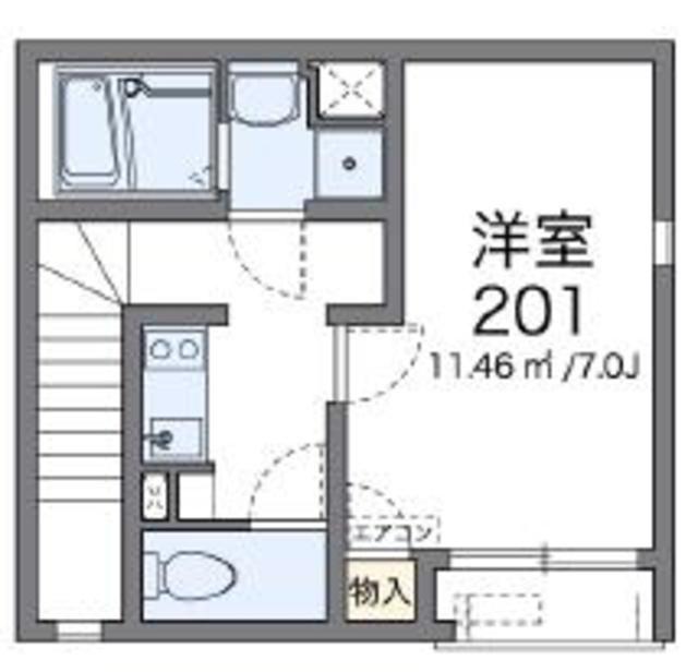 レオネクストプルメリアコート(1K/1階)の間取り写真