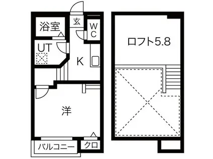 アステール (1SK/1階)の間取り写真
