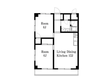 ニューキャッスル中野(2LDK/2階)の間取り写真