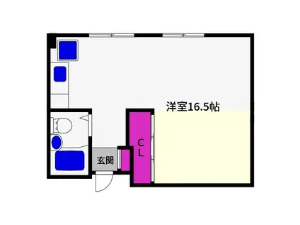 日生住吉コープ(ワンルーム/2階)の間取り写真