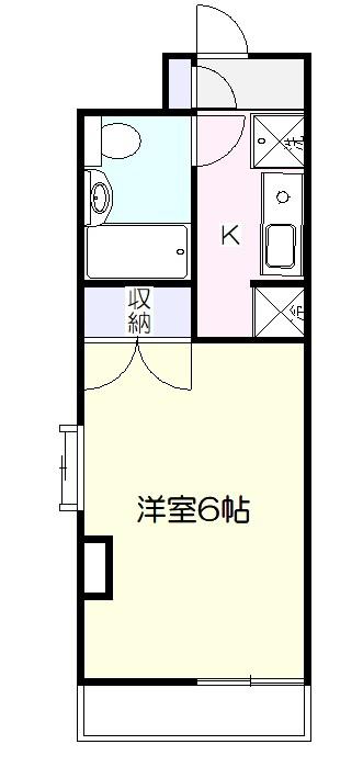 グリーンハイツ麻生(ワンルーム/2階)の間取り写真