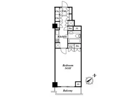 KDX代官山レジデンス(1K/3階)の間取り写真