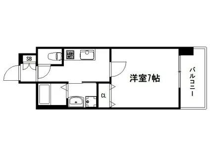 ベラジオ雅び京都西院II(1K/6階)の間取り写真