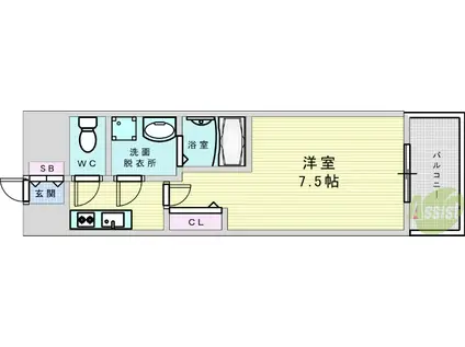 MJC大阪ファインゲート(1K/4階)の間取り写真