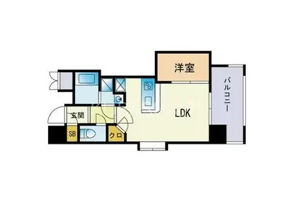 アクタス浄水通(ワンルーム/9階)の間取り写真