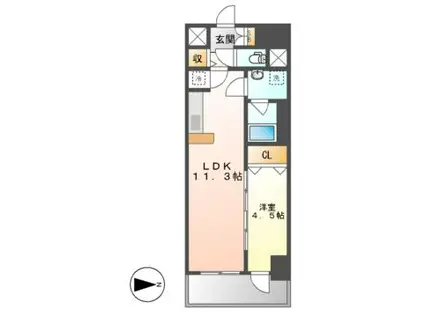 ファンファーレKOGANE(1LDK/2階)の間取り写真