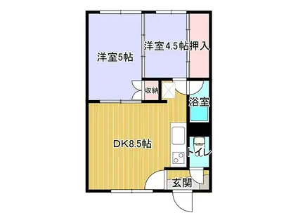 マルホニューハイツ(2DK/2階)の間取り写真