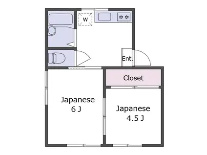 第一サンハイツ(2K/1階)の間取り写真