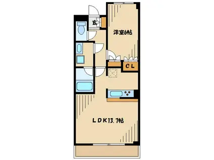 S-FORT横浜青葉台(1LDK/3階)の間取り写真