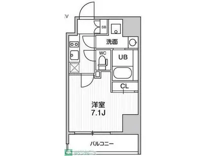 グラシアプレイス東陽町(1K/11階)の間取り写真