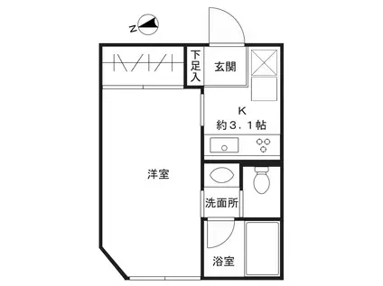 サウンドメゾン武蔵小杉(1K/2階)の間取り写真