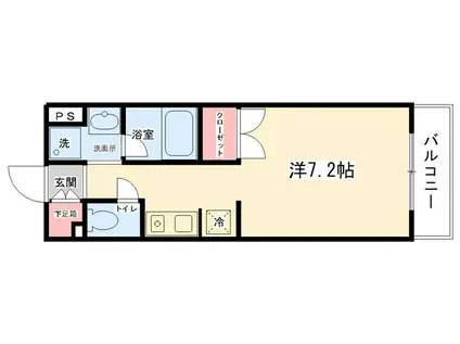 レジデンス田中(1K/4階)の間取り写真