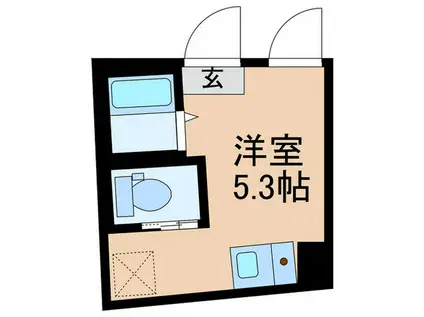 アンダーズ レジデンス北新宿(ワンルーム/2階)の間取り写真