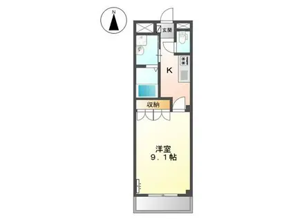 バン・サバーイI(1K/2階)の間取り写真