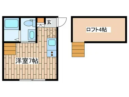 カサ・ミラドール(ワンルーム/1階)の間取り写真