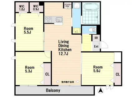 レ・セーナ 上池袋(3LDK/2階)の間取り写真