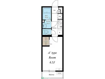 リブリ・大谷口(1K/2階)の間取り写真