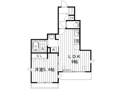 カバーリオ(1DK/1階)の間取り写真
