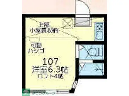ユナイト白楽アンシャンテ(ワンルーム/1階)の間取り写真