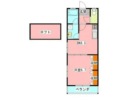 メイ・クレール(1K/2階)の間取り写真