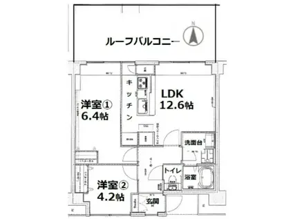 シティコート目黒3号棟 3(2LDK/6階)の間取り写真
