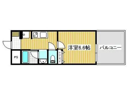 朝日プラザアーバンコア高松II(1K/1階)の間取り写真