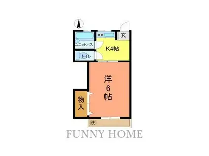 コーポ島田(1K/1階)の間取り写真