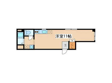 キャンパスハウス(ワンルーム/2階)の間取り写真