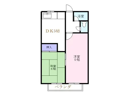 島田ハイツ(2DK/1階)の間取り写真