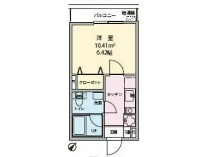 ルクール上板橋(1K/3階)の間取り写真