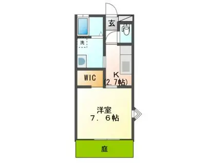 TWO LEAF(1K/1階)の間取り写真