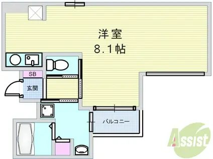 T-SQUARE 梅田ウエスト(ワンルーム/4階)の間取り写真