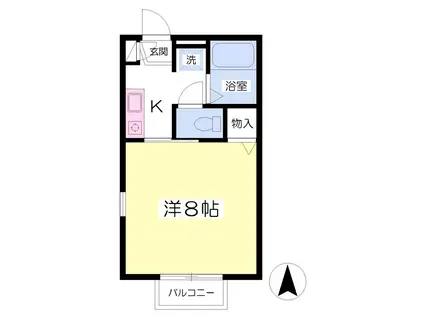 サートンハイツ(1K/2階)の間取り写真