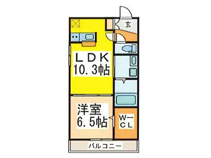 ラ・ビスタ石神井公園(1LDK/3階)の間取り写真