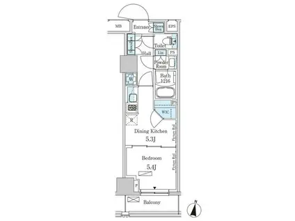 パークアクシス成増二丁目(1DK/3階)の間取り写真