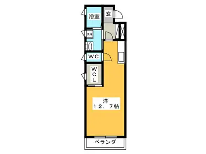 エクセレンテ(ワンルーム/1階)の間取り写真