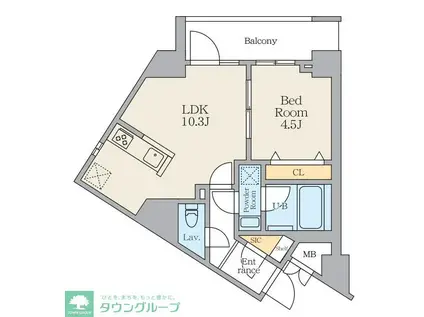 S-RESIDENCE曳舟BERENZA(1LDK/4階)の間取り写真